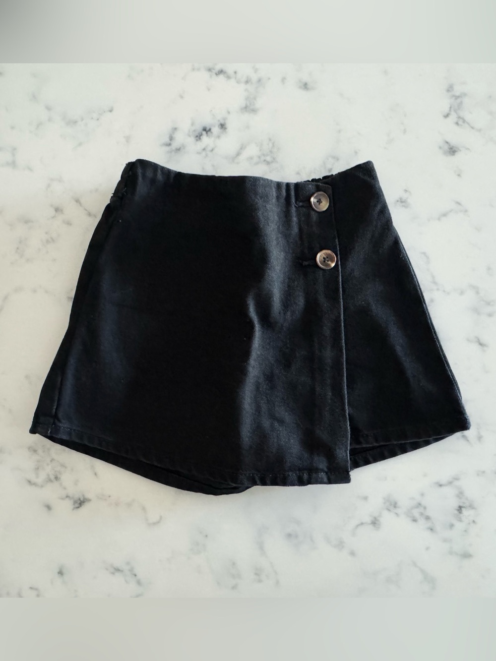 Old Navy Black Mini Skort with Front Buttons
